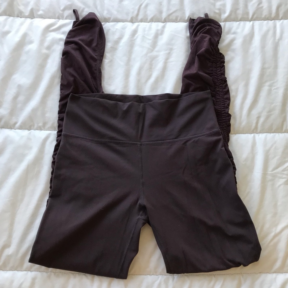 Fabletics Plum Mesh Adjustable Leggings